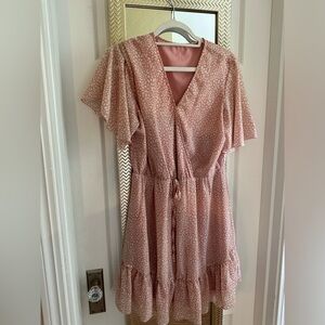 Pink leopard print dress